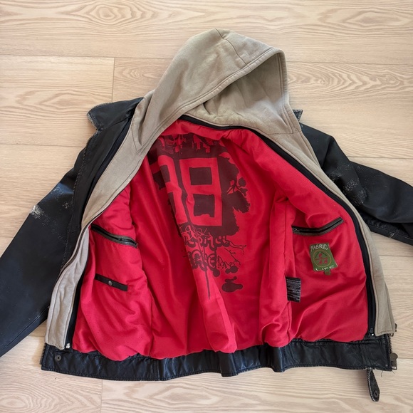 Vintage Motorcycle biker Leather Jacket unisex Fabric Life - Picture 5 of 16